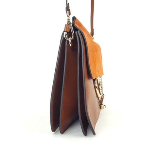 Chloe Tobacco Brown Leather Suede Shoulder Bag Handbag - Picture 3 of 10